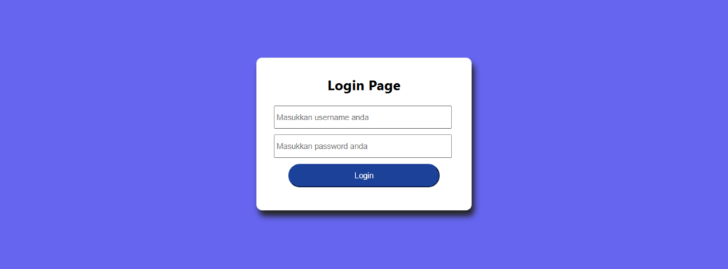 Login page